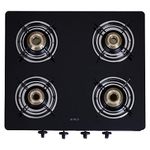 Elica Vetro Glass Top 4 Burner Gas Stove (CT VETRO 460 BLK)