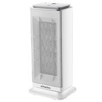 Schallen Floor Standing PTC Ceramic Heater Warm and Cool Air Fan with 24 Hour Timer, Remote Control and LCD Display in White