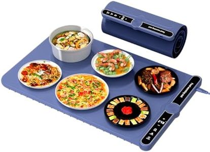 Food Warming Mat Warming Mat for Food Electric Warming Tray for Buffets Party and Home Daily Portable Design Raised Feet Protects Table Use Heating Fastly in 8s Timed Function for Your Family.