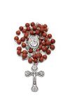 Mondo Cattolico Rosary Beads catholic for Women and Men Blessed During Pope's Angelus, Original Rose Scented Rosary with Our Lady of Good Health Center Medal - Perfect catholic gifts, Pewter, No