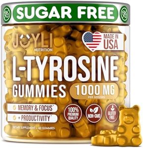 JOYLI L Tyrosine Gummies - All-Natural L-Tyrosine 1000mg Gummies - Helps with Depression and Anxiety Relief - Made in USA - Mood Boost, Cognitive & Focus Support Supplement - 60 Pcs Energy Gummies