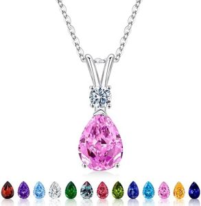Iefil Mothers Day Gifts for Mom - Mom Birthday Gifts | October Birthstone Necklace, Lab-Created Pink Sapphire Jewelry