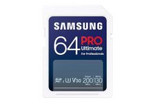 SAMSUNG PRO Ultimate Full Size 64GB SDXC Memory Card, Up to 200 MB/s, 4K UHD, UHS-I, C10, U3, V30, A2 for DSLR, Mirrorless Cameras, PCs, MB-SY64S/AM