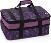 VP Home Double Casserole Insulated Travel Carry Bag (Henna Tattoo) for Trip Birthday Party, Mother's Day, Holiday, Christmas Day, Grocery Store, Supermarket, Outdoor Picnic etc