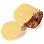 SPEEDWOX 100 Pcs 60 Grit Sandpaper Roll 6 inch Round Sanding Discs Adhesive Back PSA Sticky Back No Hole Stick and Sand Sandpaper for Wood, Auto Body Repair, Marine, Paint, Metal and Plastics