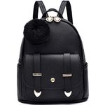 Mini Backpack Purse for Women Teenage Girls Purses PU Leather Pompom Backpack Shoulder Bag