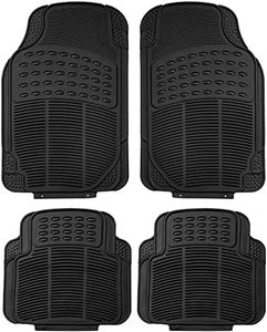 Kozdiko Car Simple Rubber Black Floor Mat Set of 4 Pcs for Hyundai i10