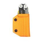 Clip & Carry Kydex Multitool Sheath for Leatherman SIGNAL - Made in USA (Multi-tool not included) Multi Tool Holder Holster (Carbon Fiber Orange)