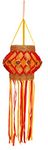 PJS International Trade Handcrafted Flower Design Paper Diwali Hanging Lantern/Lamp Akash Kandil for Diwali AkashDiya for Home Decoration (Red Gold)