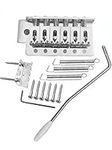 Electric Guitar Bridge Tremolo System Set with 6mm whammy Bar for 6 String Strat Guitar Tailpiece Replacement,Chrome 52.5mm