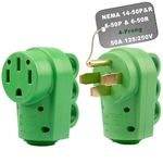 Podoy 50 Amp RV Plug Male and Female Plug Set, 6-50P Plug & 6-50R Receptacle RV Electrical Camper Plug, RV Replacement Plug for RV, Camper, Caravan