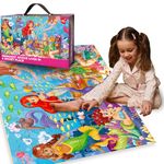 QUOKKA Floor Puzzles For 3 4 5 Year Olds - 60х90 cm 48 Piece Giant Jigsaws For Children Age 4 5 - Large Educational Mermaids Toys for 3 5 year olds - Gift Game for Boys and Girls 6 7