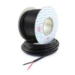 Automotive Round Twin 2 Core Cable 12v 24v Thin Wall Wire (25 AMP Rated 2mm²) 10/30/100 Metre (10M Coil)