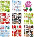 150 PCS Christmas Stickers Tags Self Adhesive Santa Snowmen Xmas Tree Deer Christmas Festival Birthday Wedding Holiday Decorative Presents Labels