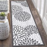 HEBE Floral Area Rug Runner 2'x6' Non Slip Washable Runner Rugs for Laundry Kitchen Floor Hallways Entryway Indoor Medallion Accent Distressed Throw Rugs Floor Carpet Laundry Room Rug Mat