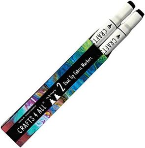 Crafts 4 ALL Fabric Markers for Clothes - Pack of 2 No Fade, Dual Tip Permanent Fabric Pens - No Bleed, Machine Washable Shoe Markers for Fabric Decorating - Laundry Marker, Erases Stains Easily
