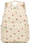 Bluboon Mini Backpacks for Girls Toddler Backpack Purse School Bookbag Kawaii Backpack Women, Corduroy Strawberry-beige, Small, Casual Mini Backpack for Girls