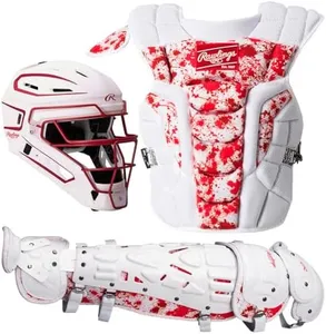 Rawlings | Velo 2.0 Catcher's Set | Baseball | Intermediate | Red Splatter