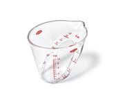 OXO Good Grips 60 ml Mini Angled Measuring Jug, Transparent/Red