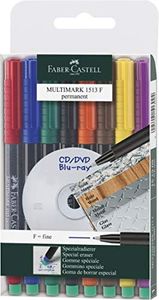 Faber-Castell 1513 09 - Marcatore permanente MULTIMARK, spessore: F, confezione da 8 pz.