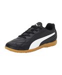 Puma Unisex-Child Monarch II IT Jr Black-White Football Shoe - 4 UK (10656601)