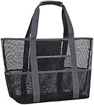 Qcfang Mesh Beach Tote Bag 27.5x14.