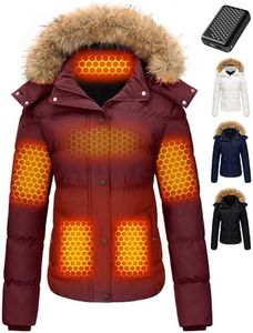 Women Short Heated Jacket Battery Pack Included Puffy Warm Ski Snow Snowboard Coat Horse Riding Gear Backpack Accessories Pants Vest Gift Cool Car Rv Equipment Road Trip Stuff Hiking Essentials