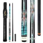 MangoRun Carbon Fiber Pool Cue Stick 12.5mm Low Deflection Billiard Cue Stick Case Set with Little Extension (Blue)