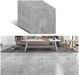 VEELIKE Grey Concrete Floor Tiles Self-Adhesive Vinyl Flooring Waterproof Kitchen Tile Stickers Stick on Tiles Floor Stickers for Bathroom Peel and Stick Vinyl Tiles Livingroom 12 Pieces 30cm x 30cm