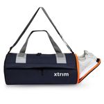 Xtrim Duffle Bags, Gym Bags for Men and Women, Mini Sports Bag, Kit Bag, Small Travel Bag for Men, Duffle Bag for Gym with Shoe Compartment (Blue & Orange)