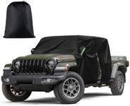 Car Cab Cover for Jeep Gladiator 2020-2023, Jeep Wrangler Covers 4 Door Waterproof with Driver Door Zipper Windproof Straps All Weather Snow Rain UV Protection