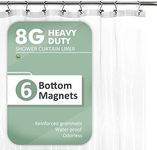 Shower Curtain Liner with 6 Weighte