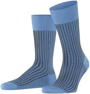 FALKE Men's Oxford Stripe Dress Socks, Blue (Cornflower Blue 6554), 11-12