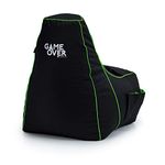 Game Over 8-Bit Kids Children Mini Video Gaming Bean Bag Chair | Indoor Living Play Room | Side Pockets for Controllers | Headset Holder | Ergonomic Design for the Dedicated Young Gamer (Fel Magic)