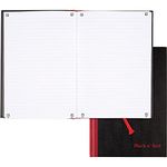 Black n' Red Notebook, Business Journal, 9-3/4" x 6-3/4", 96 Sheets, Ruled, Optik Paper, Hardcover, Casebound, Black (400110531)