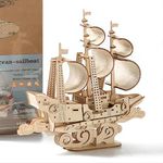 3D Wooden Puzzles Ocean - Sailboat Model Kits, Brainteaser and Puzzle for Christmas/Birthday,Gifts for Adults and Teens to Build Combination