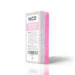 Nico Stevens Foot Pumice Stone + PU – Effective Pumice Stone for Callus Corn Hard Skin Dry Cracked Heels - Pumice Stone Block for Men & Women – Professional Pedicure Stone (Pink)