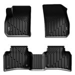 3W Floor Mats for Cadillac XT4 2019-2021, Custom Fit TPE All Weather Floor Liner, 1st and 2nd Row Car Mats Black