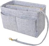 Vercord Felt Organizer Insert for Purse Handbag Tote Bag in Bag Inside Shaper Divider Neo Grey Small