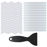 Bathtub Non Slip Stickers, 24 Pcs Clear Anti-Slip and Anti-Mildew Adhesive Shower Stickers with Scraper for Kitchen, Bathroom, Laundry Room, Stairs, Bathtub