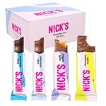 NICKS Chocolate Mix Box, Keto Snack Bars No Added Sugar Gluten Free Candy Low carb Sweets (12 x Chocolates)