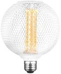 Next Glow White Metal Cage Globe led Light Bulbs G40 / G125 3.5W Equivalent 20W E26 led Bulb Base, Dimmable, Soft Warm Vintage 80 Lumen Decorative Light Bulbs for Home, Kitchen, Restaurant