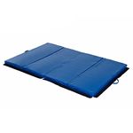 Soozier 4'x6'x2 Folding Gymnastics Tumbling Mat, Exercise Mat with Carrying Handles for Yoga, MMA, Martial Arts, Stretching, Core Workouts, Blue