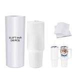 PYD Life 50 PCS Sublimation Shrink Wrap Sleeve Bags Film 11.8 x 7 Inch for 40 OZ Tumbler with Plastic Handle,Sublimation Mugs Cups Tumblers Water Bottles Print by Sublimation Oven