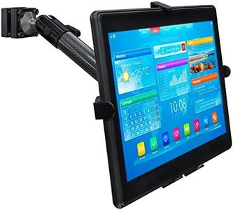 Mount-It! Premium Car Headrest Tablet Holder with Adjustable Arm, Heavy Duty Carbon Fiber Car Tablet Mount for iPad, Galaxy, & Fire Tablets (MI-7311)
