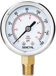 SENCTRL 0-160 Psi Pressure Gauge, 2" Dial, 1/4 NPT Lower Mount, Waterproof, Stainless Steel Case, for Pneumatic Regulator Air Compressor RV Regulator Water Tire Pressure Test