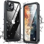 ANTSHARE for iPhone 15 Case Waterproof, Built-in Lens & Screen Protector [12 FT Military Drop Proof] [Full Body Shockproof] [Dustproof] [IP68 Waterproof] Phone Case for iPhone 15 - Black