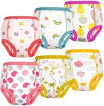 MooMoo Baby Breathable Potty Training Underwear 6 Packs Absorbent Toddler Training Pants for Boys and Girls Cotton 2T-7T Yellow