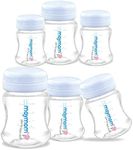 Maymom Wide-Mouth Milk Storage Collection Bottle with Travel Cap and Sealing Ring ; Can Replace Spectra S1 S2 Avent Natural Avent Classic Bottles (6pc 4.7Oz/140mL)