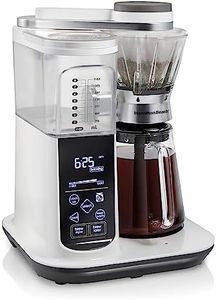 Hamilton Beach Craft Programmable Automatic Coffee Maker Brewer or Manual Pour Over Dripper with 5 Strengths and Integrated Scale, 8 Cups, Includes Cone Filter Set, White (46700)